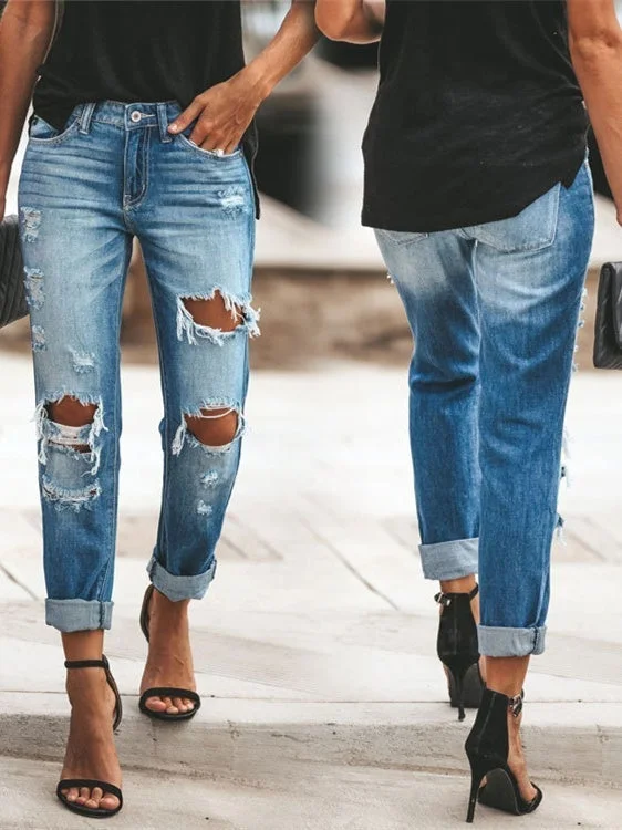 Women Half Sleeve V-neck Solid Color Dress