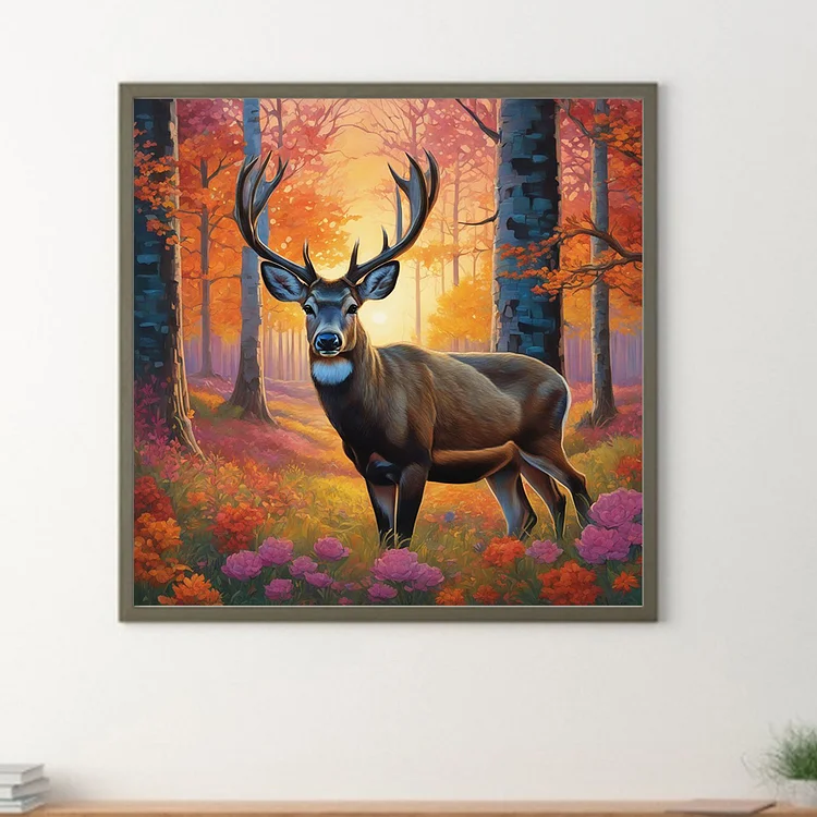 Deer - Full Round - Diamond Painting (40*40cm)