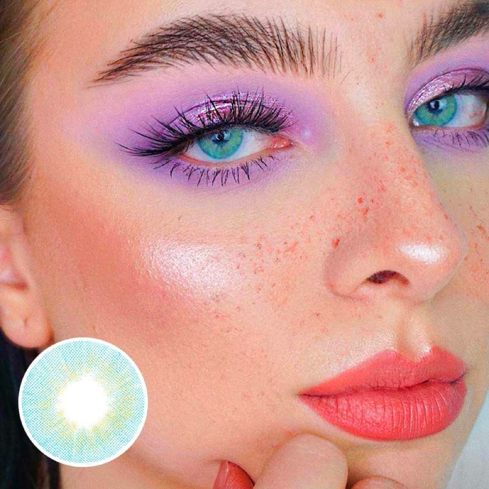 Sky Blue Contact Lenses Natural Wearing For Halloween Day 14mm