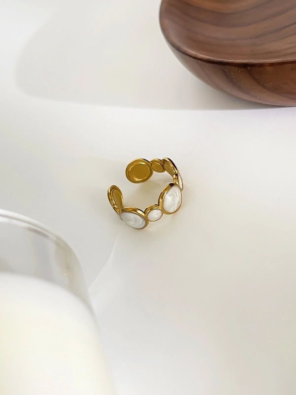 Elegant Solid Color 316L Stainless Steel  Enamel Stainless Steel Rings