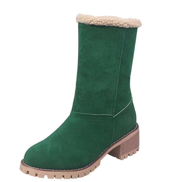 Women's Boots Short Solid Color Snow Boots