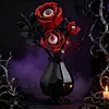 Gothic Floral Flower Model Set Eye-Catching Table Centerpiece Horror Skeleton Bouquet Building Set for Adults Kids Holiday Birthday Gift (Eyeball Flower)