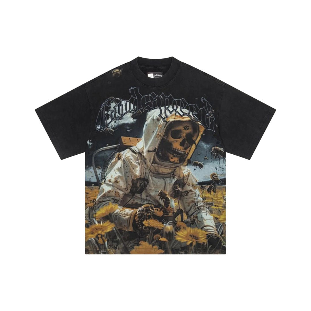 Godspeed Save the Bees Tee Black Wash