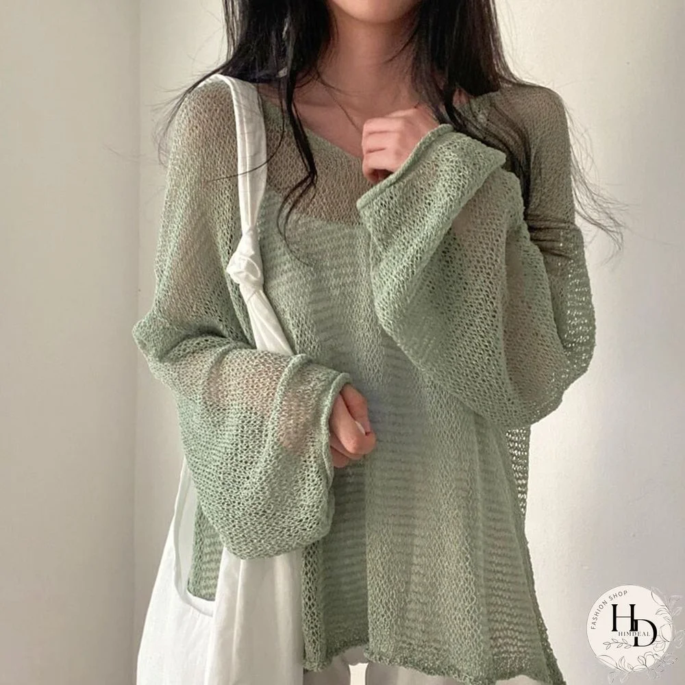 Lazy Style Full Sleeves Jumpers Tops Hollow Out Sexy Women Fashion Casual Streetwear Chic Femme Sweaters Pullovers