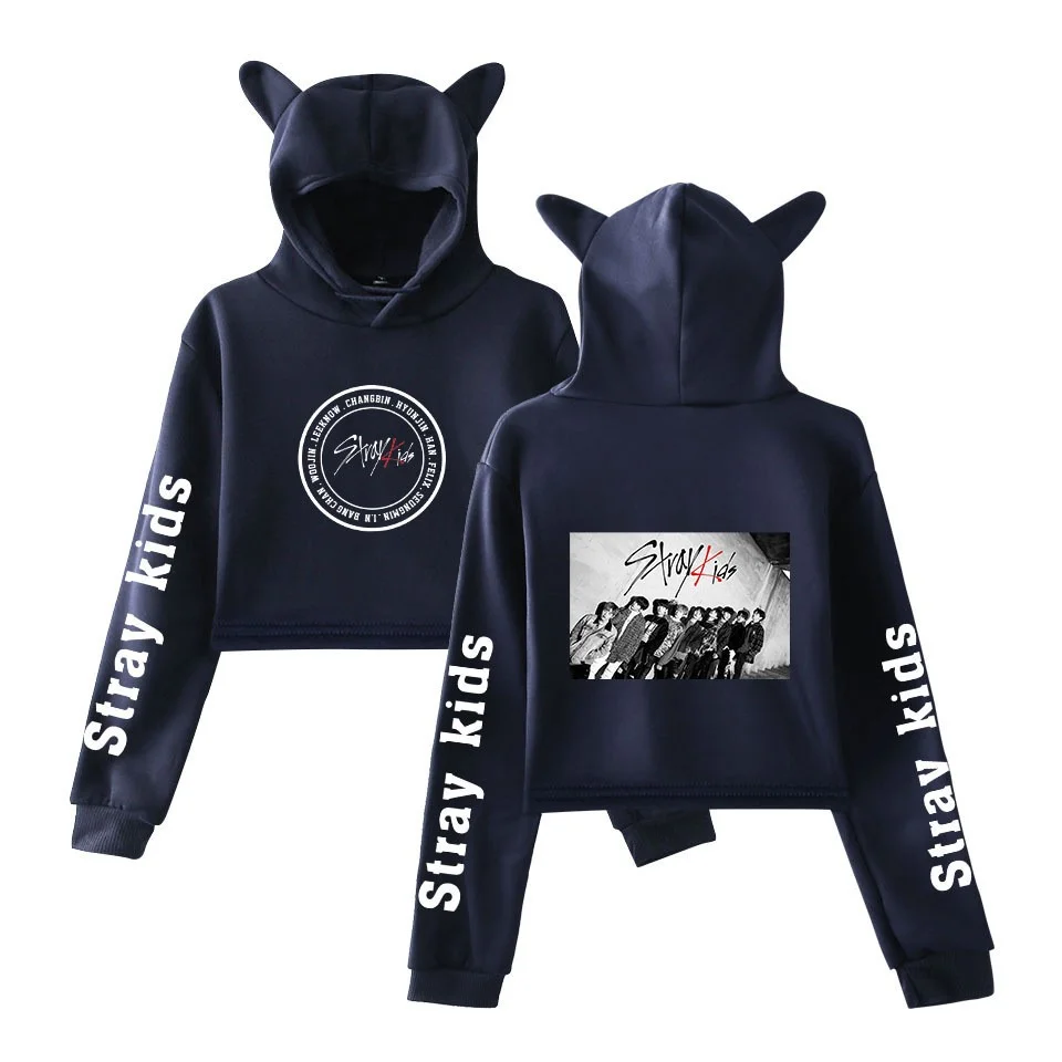 Stray Kids Double-sided Printing Cat ear Hoodie
