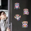 (US Local)6Pcs Diamond Painting Refrigerator Magnets Diamond Art Kits for Adults (Owl)
