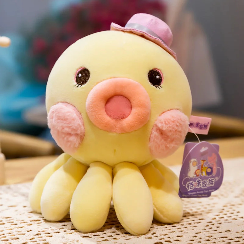 Cuteee Family Cute Octopus with Hat Stuffed Animal Kawaii Plush Pillow Squish Toy