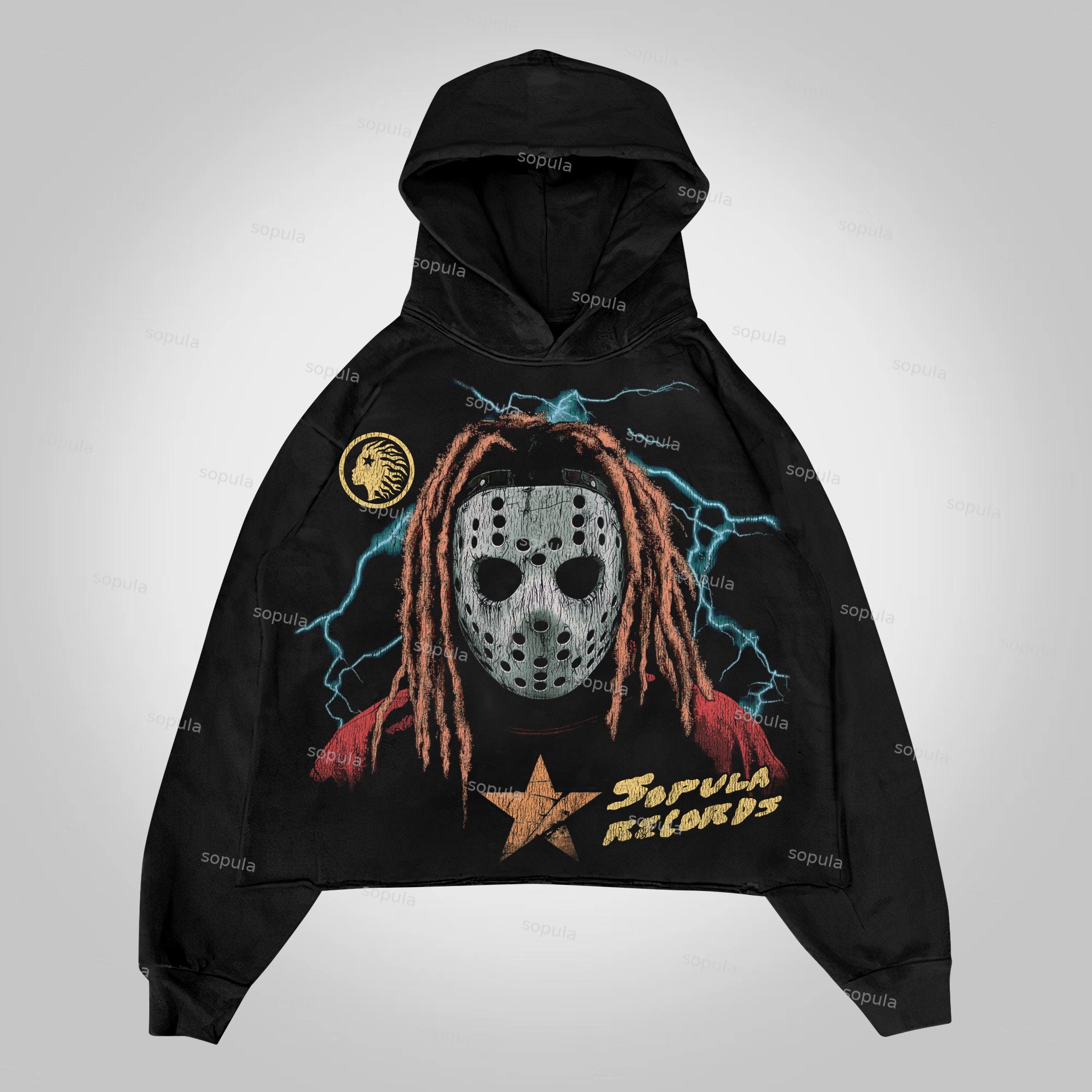 Sopula Rebel Free Madman Vintage Graphic Cropped Hoodie - SOPULA