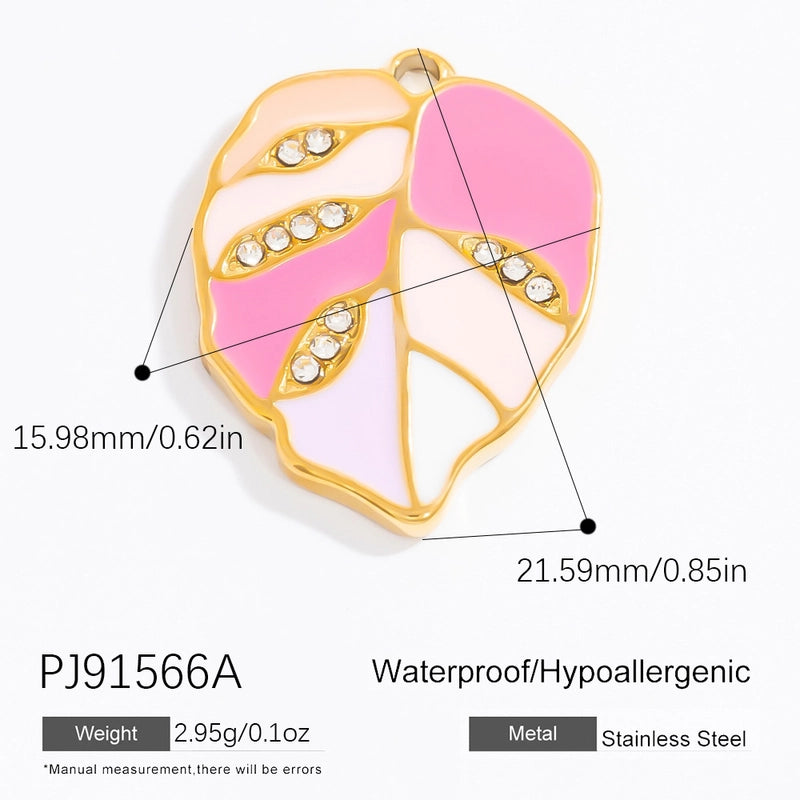 1 Piece 304 Stainless Steel Heart Shape Flower Pendant Jewelry Accessories