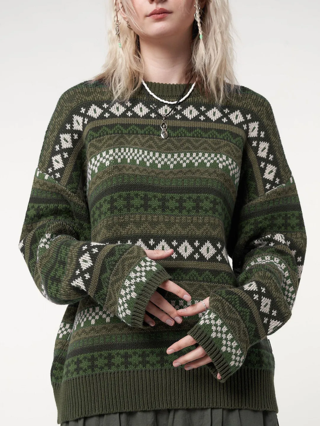 Churchf Churchf Autumn 2023 Loose Thin Casual Fashion Color Splicing Long-Sleeve Top Hair Knit Women