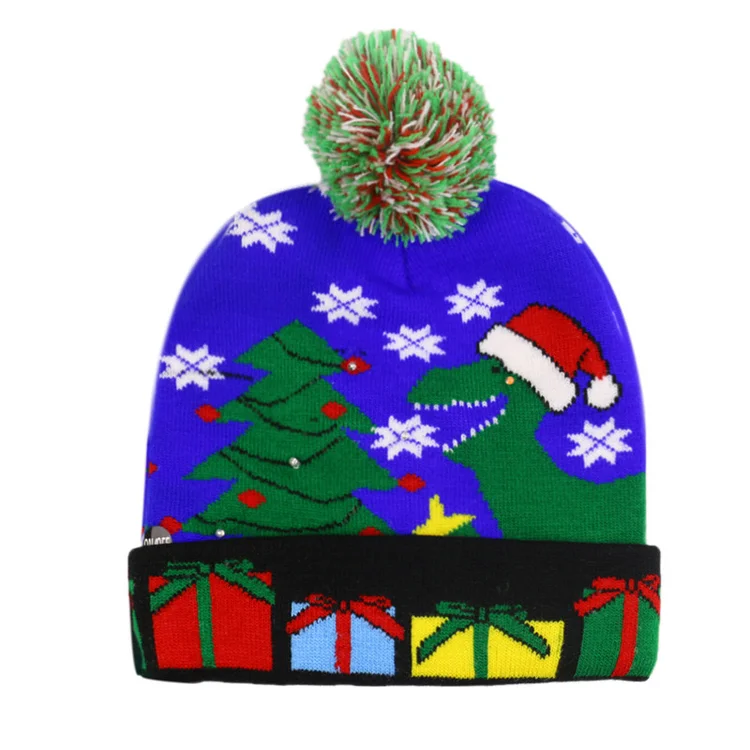 Comstylish Fun Christmas Dinosaur Knitted Hat