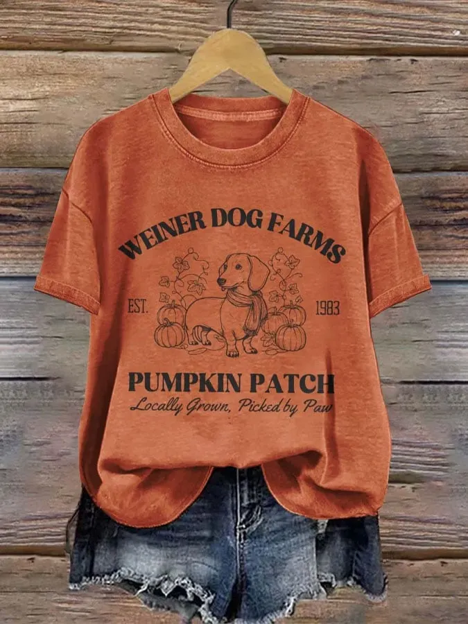 Women's Halloween Pumpkin Print Casual T-Shirt 