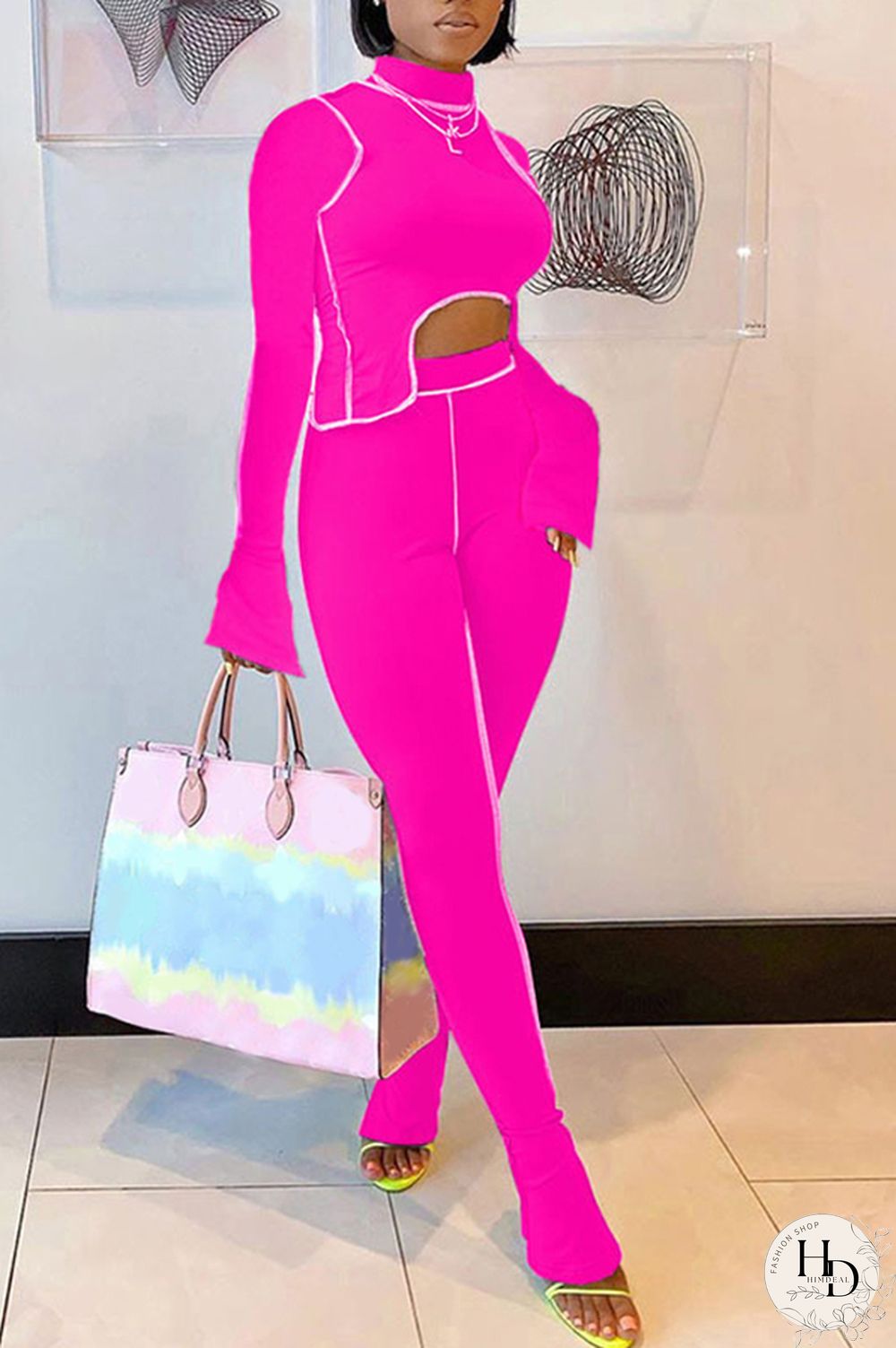 Grey Milk Silk OL Patchwork Solid asymmetrical pencil Long Sleeve Two Pieces