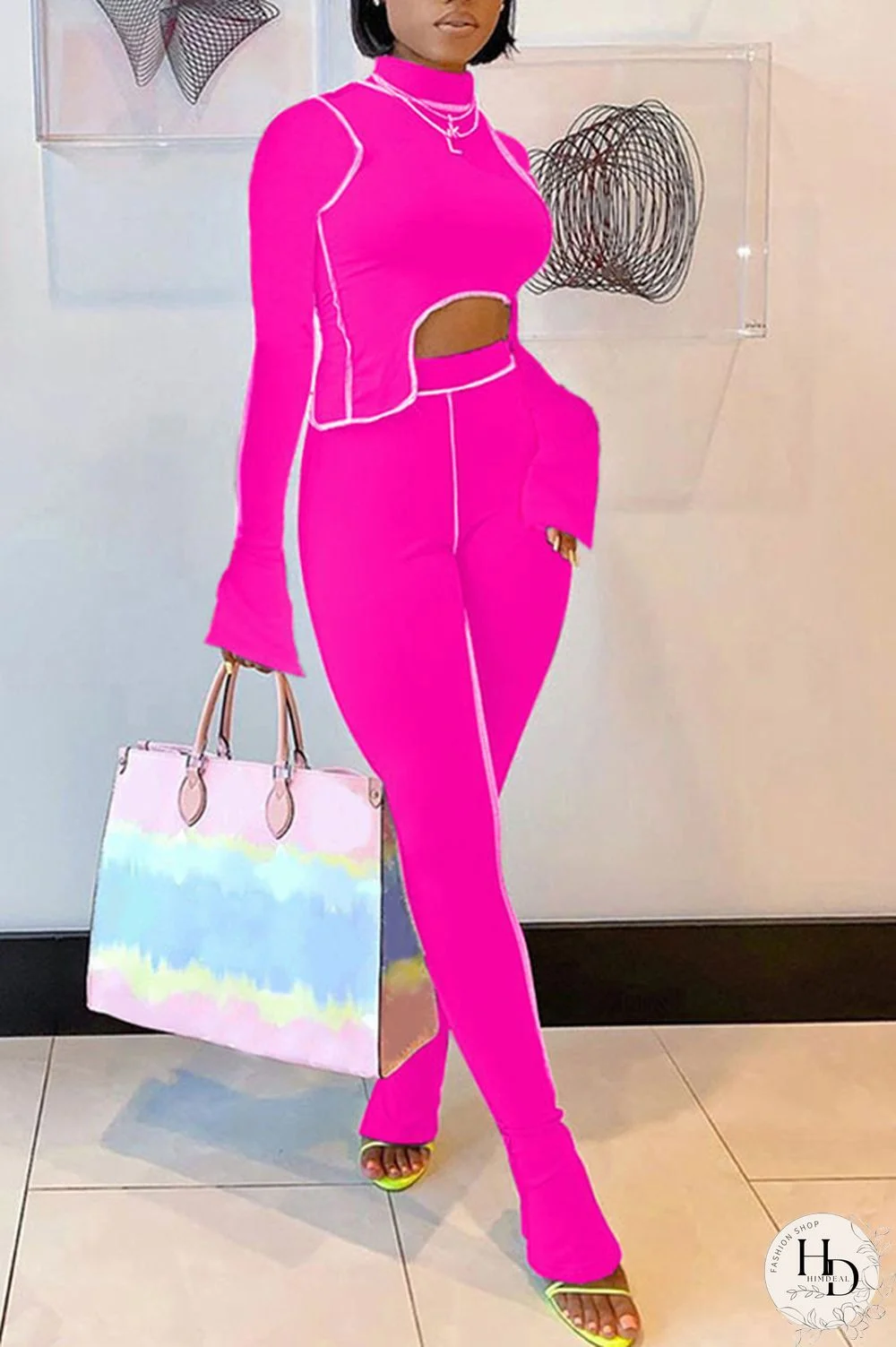 Grey Milk Silk OL Patchwork Solid asymmetrical pencil Long Sleeve Two Pieces