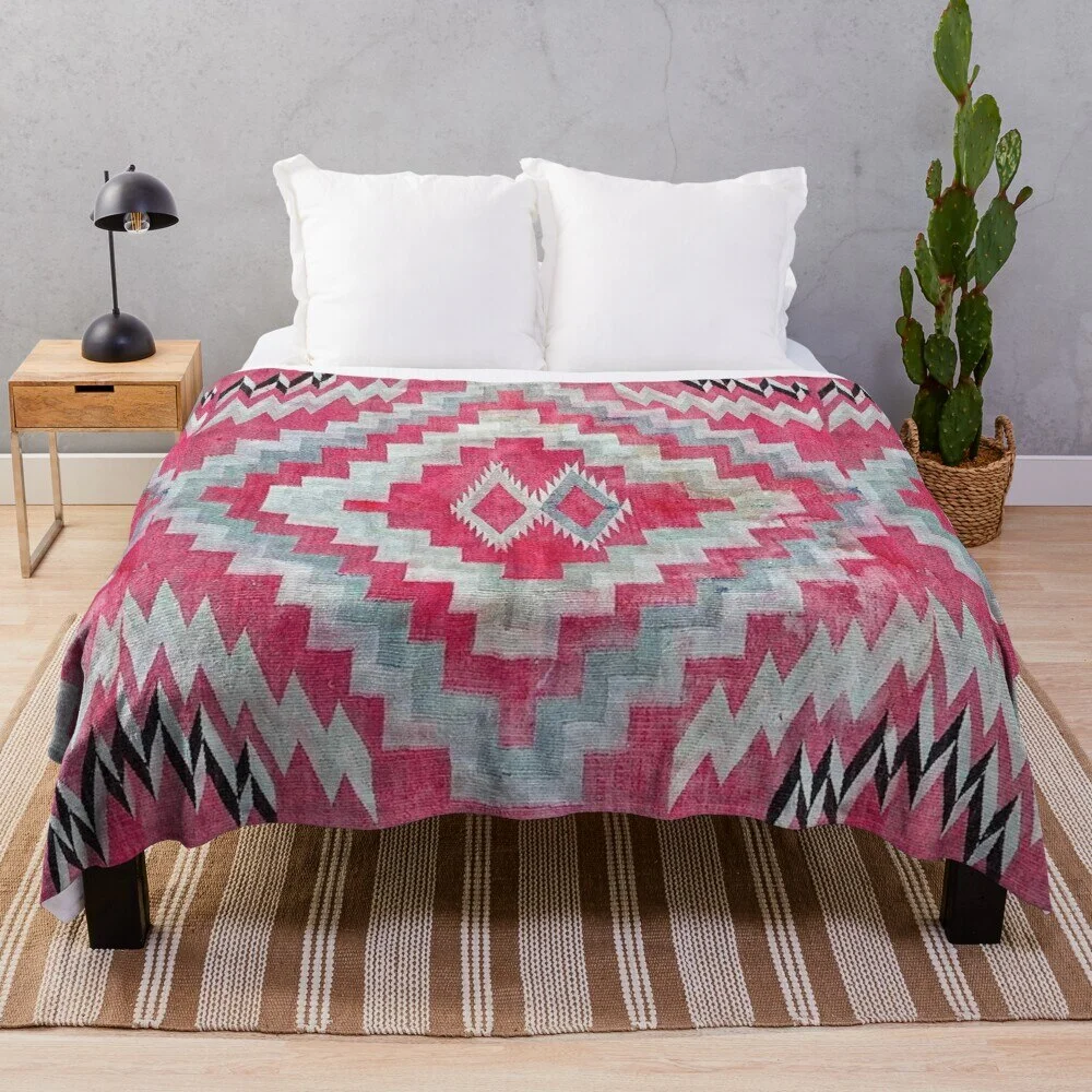 Athvotar of Original Throws Blanket 1890 Retro Blanket with Navajo Saddle, Soft Flannel Bed Blankets Warm Lightweight Fleece Blanket