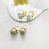 Elegant Grey White Pearl Earrings