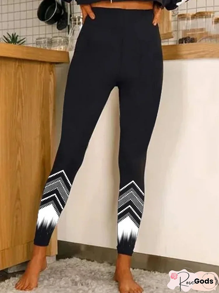 Women Color Block Casual Autumn High Elasticity Daily Cotton-Blend Long Legging H-Line Leggings