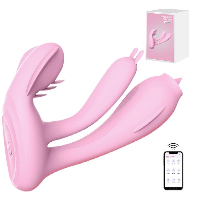 App Remote Dildo Vibrator G Spot Tongue Licking Orgasm Masturbator For Woman 