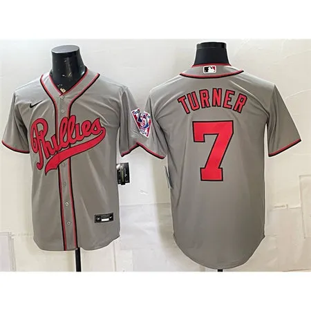 Men's Philadelphia Phillies #7 Trea Turner Gray 2026 Field of Dreams Stadium Jersey