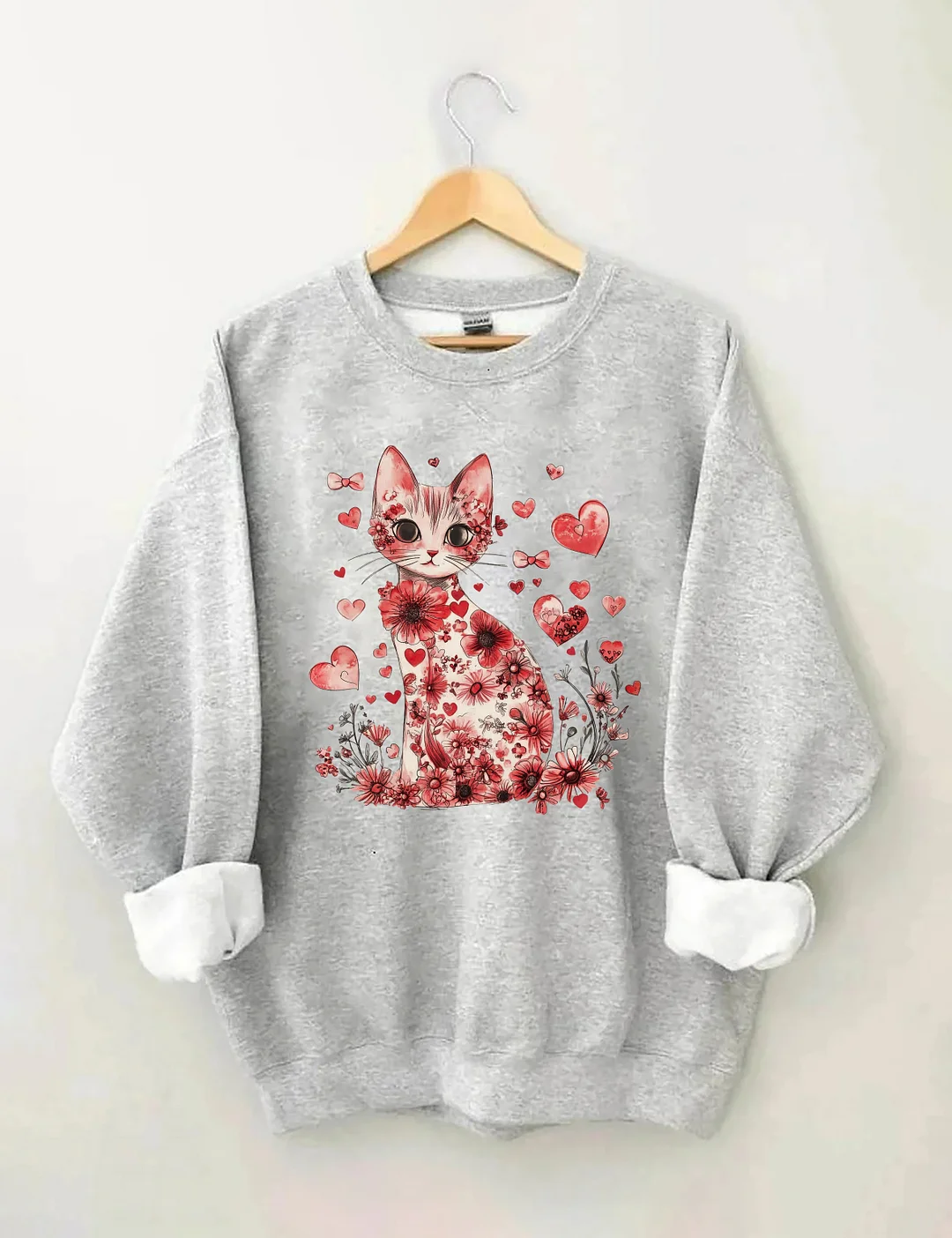 Valentine Cat Sweatshirt