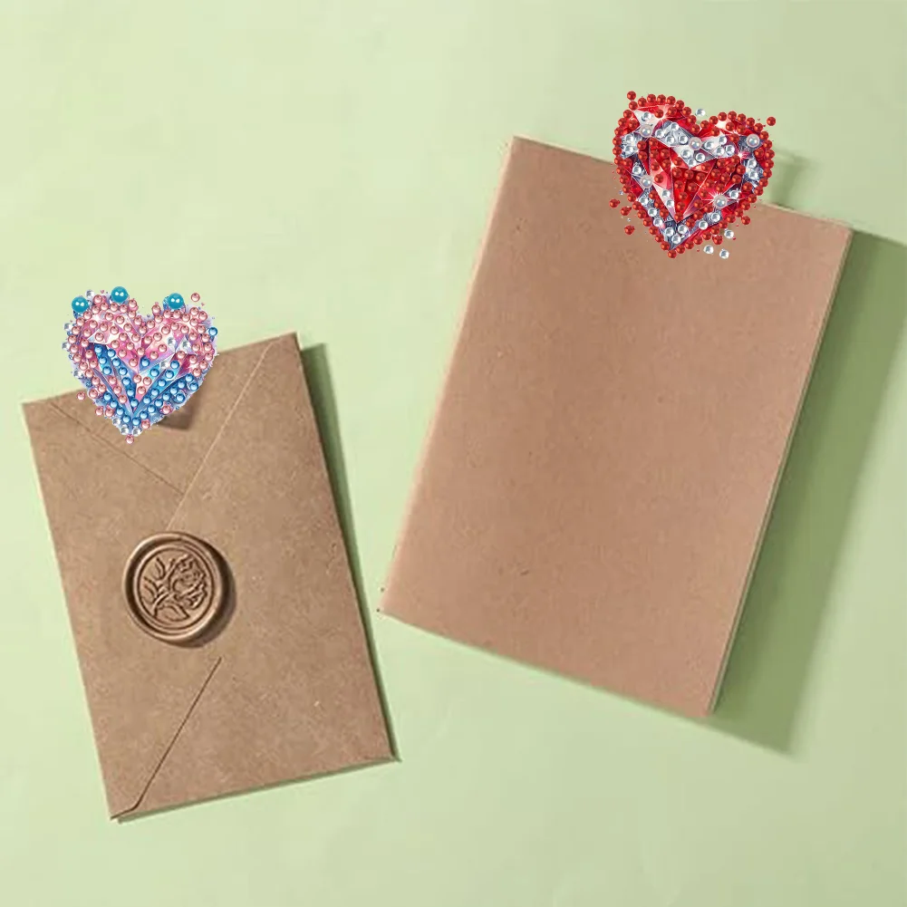 6pcs DIY Heart Acrylic Diamond Painting Sticky Clips for Poster Photo Light