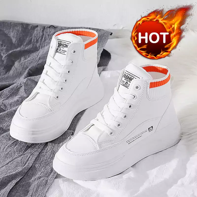 Letclo™ Women's High Top Plush Chunky Martin Boots letclo Letclo