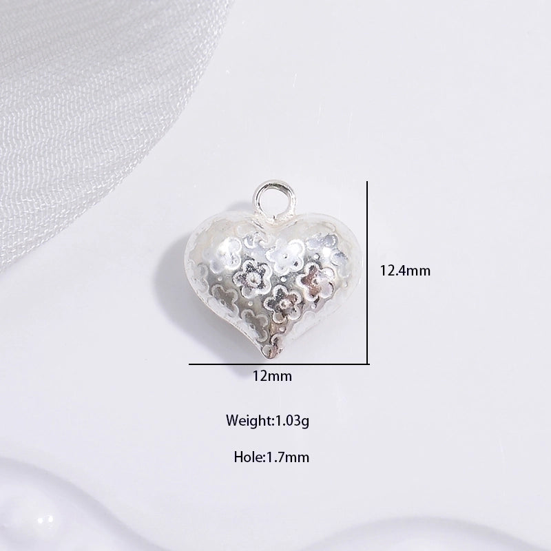 1 Piece 925 Sterling Silver Heart Shape Pendant