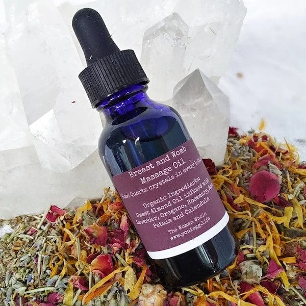 pornhint Pornhint Organic Breast and Womb Massage Oil: Crystal-Infused with Rose Quartz in Each Bottle!