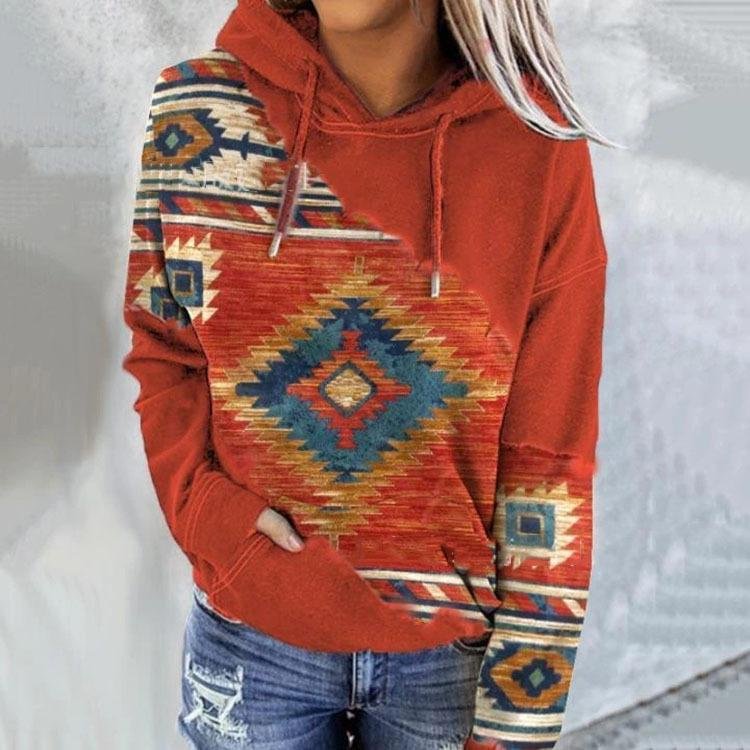 2021 Autumn And Winter New Women's Ethnic Style Printed Sweater-Mayoulove