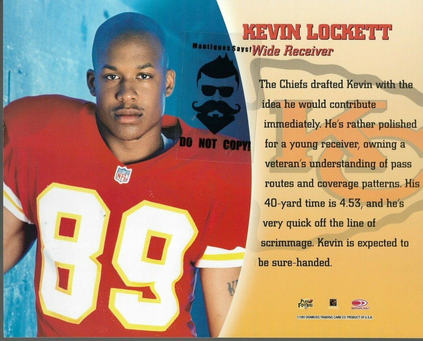 Signed Kevin Lockett Kansas City Chiefs Autographed 8x10 Photo Poster painting Trading Card LEAF