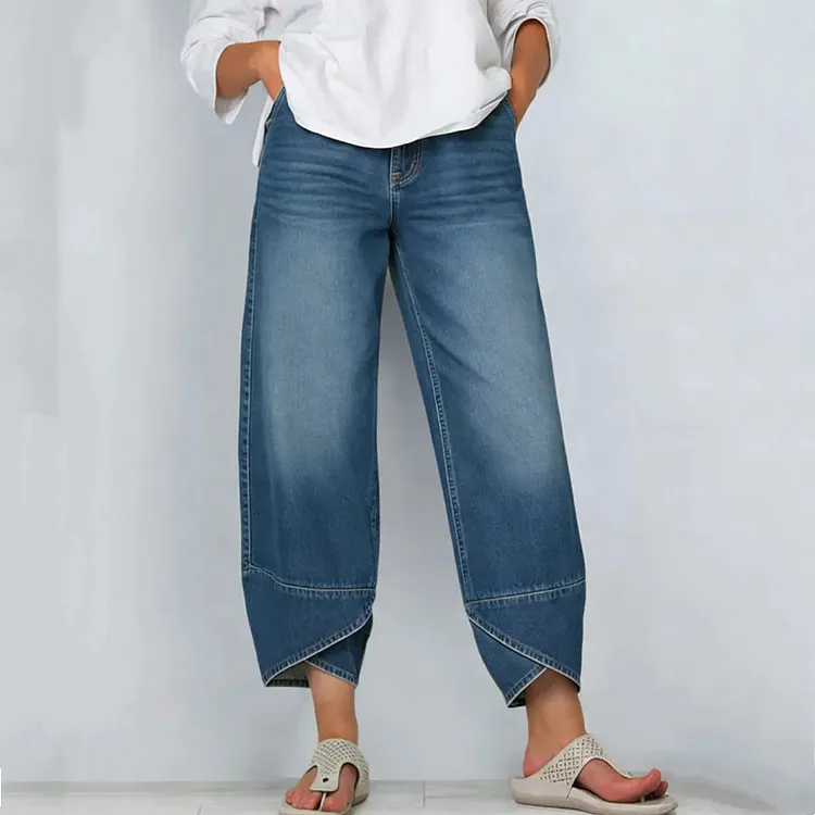 37Necklaces 🔥Limited-time offer 50% off🎁Women's Casual Wide-Leg Cropped Jeans