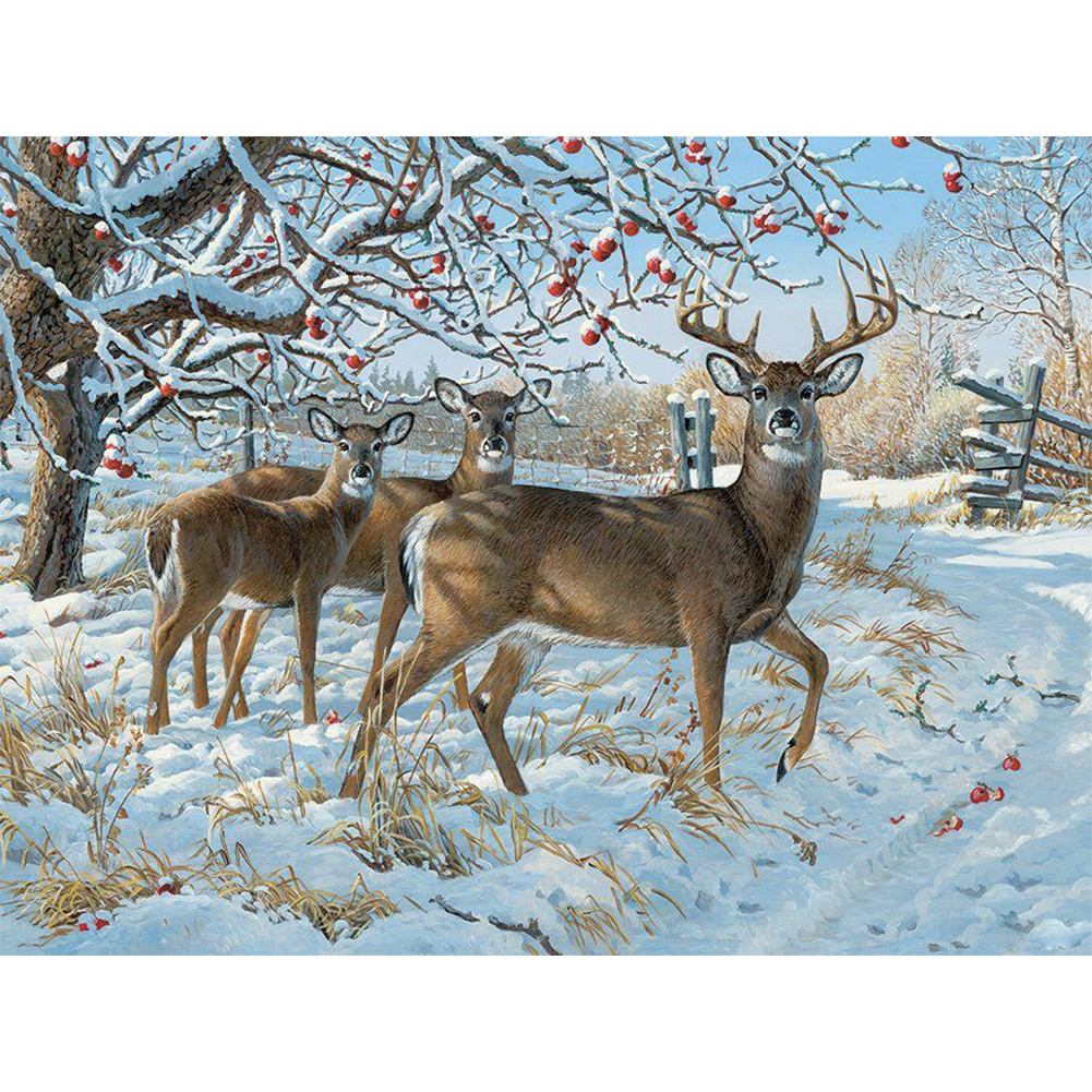 

(Multi-Size) Deer - Round/Square Drill Diamond Painting - 40*30CM, Square diamond 30*40cm, 501 Original