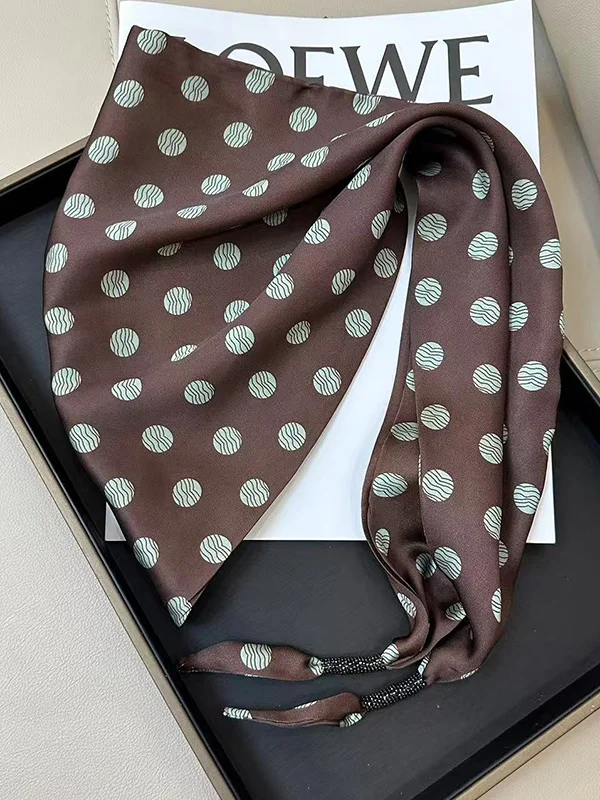 Printed Polka-Dot Scarf