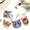 4pcs DIY Cat Full Drill Special Shaped Diamond Painting Keychains Gifts