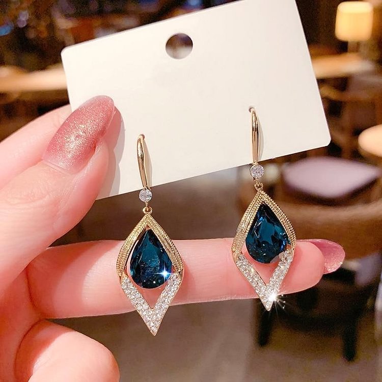 Blue Crystal Adella Earrings