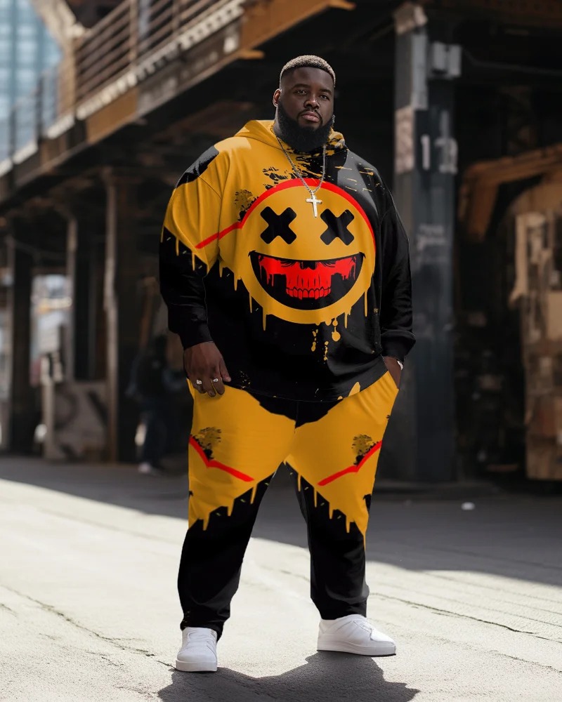 smiley faces in big men’s clothes