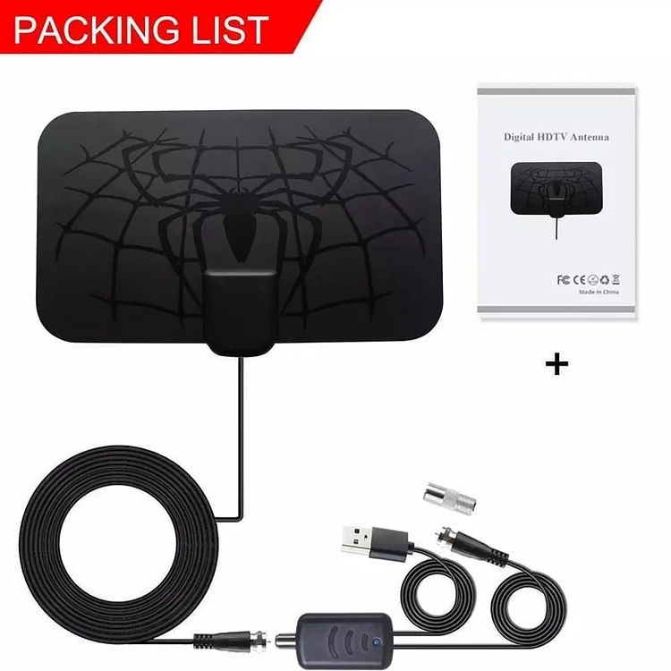 Spider pattern new HDTV cable antenna 4K (5G chip, ♥can be used worldwide)
