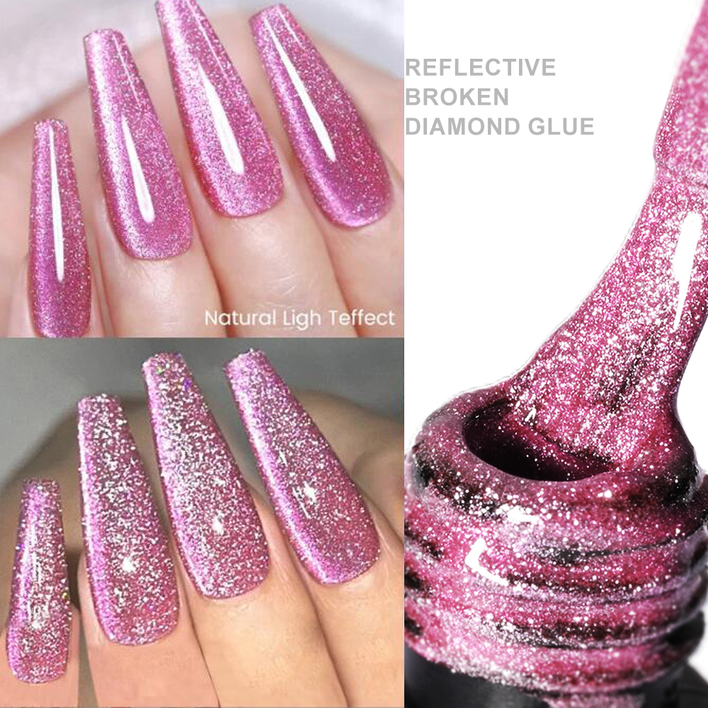 Bayuyun 6ML Aurora Cat Eye Gel Nail Polish Sparkling Glitter Magnetic Gel Varnis Semi Permanent Soak Off UV Gel Starry Cat Eye Gel
