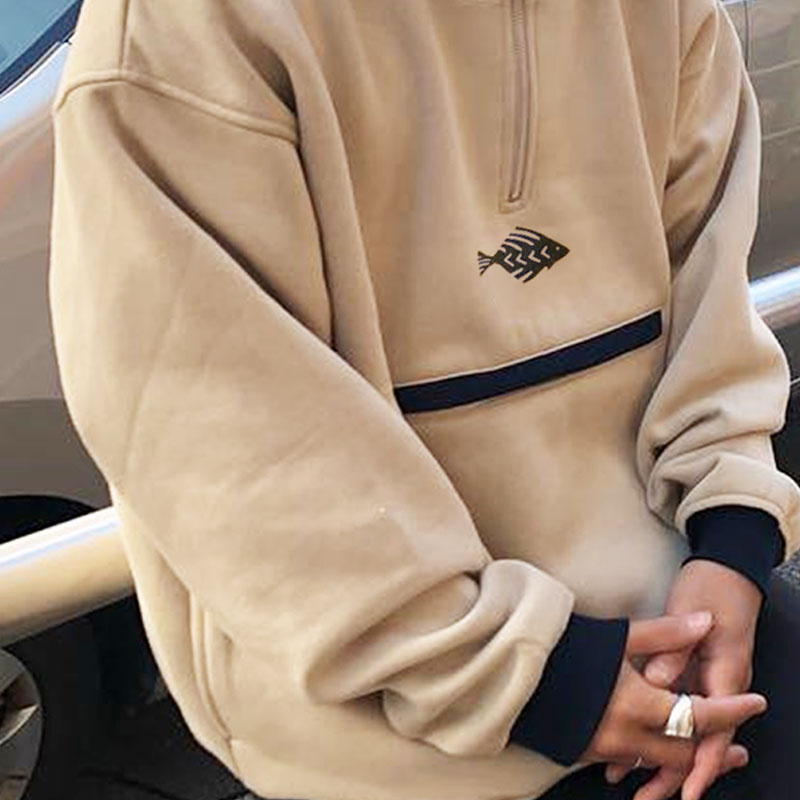 hivenmax Men's Retro Polos Zipper Sweatshirt 33.80