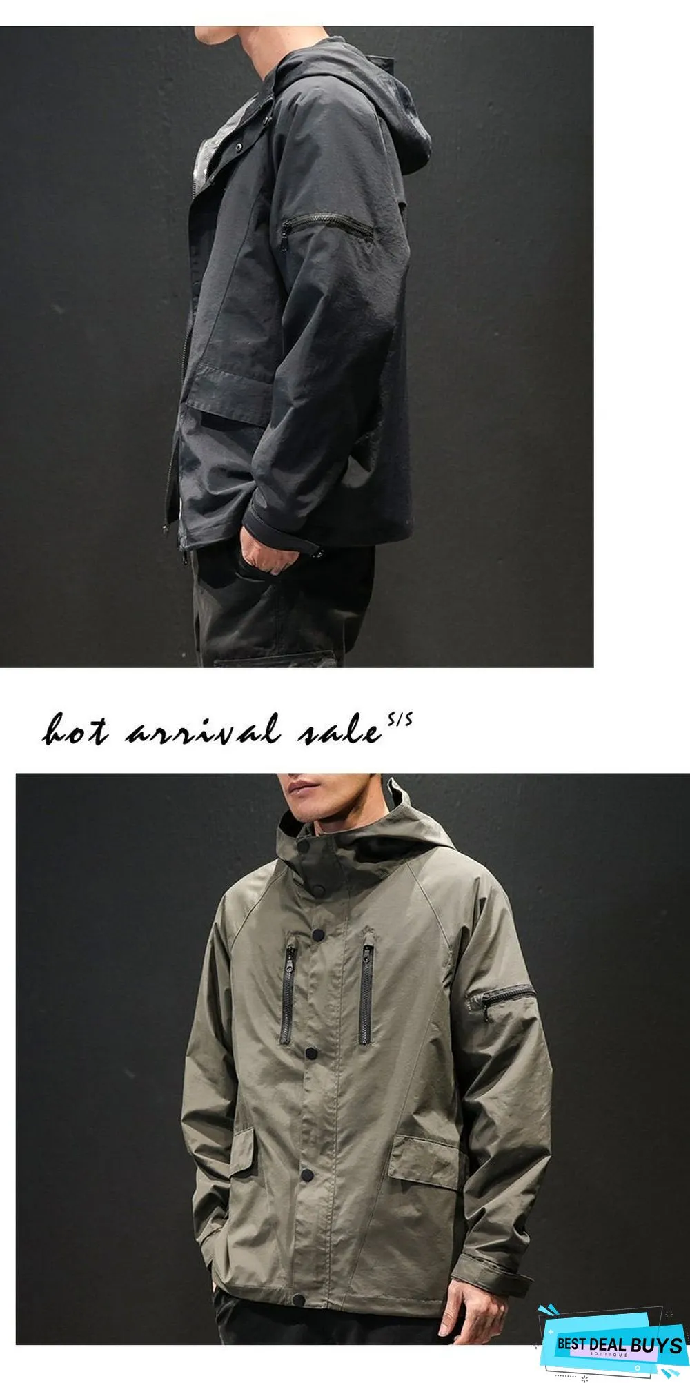 Men Windbreaker Fashion Army Tactical Men Streetwear Coat Jackets