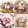 (Multi-Style)Flower Dog - Full Round Diamond Painting 30*30cm
