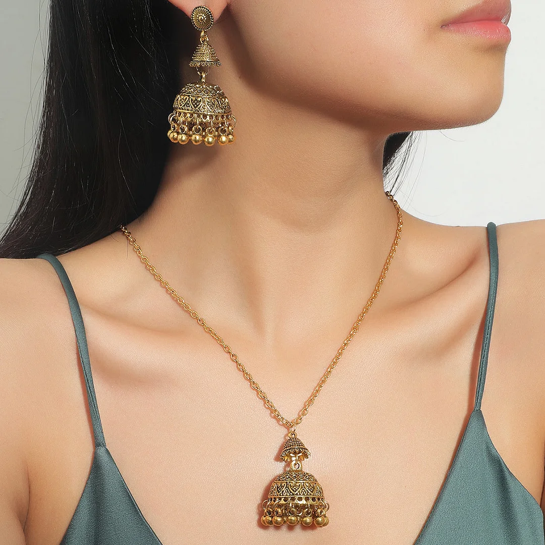Women plus size clothing Women's Bohemia Fringe Necklace Earrings Set-Nordswear