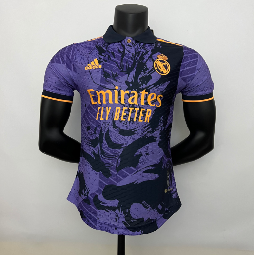 23/24 Real Madrid special edition purple Chinese Dragon Player Version Men's Football T-Shirt