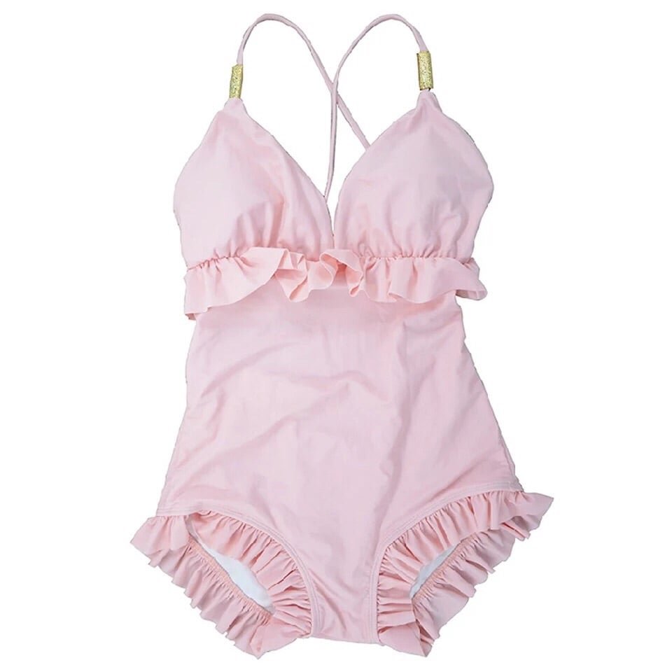 Pink Candybay Ruffle Kawaii One piece Swimsuit Novameme