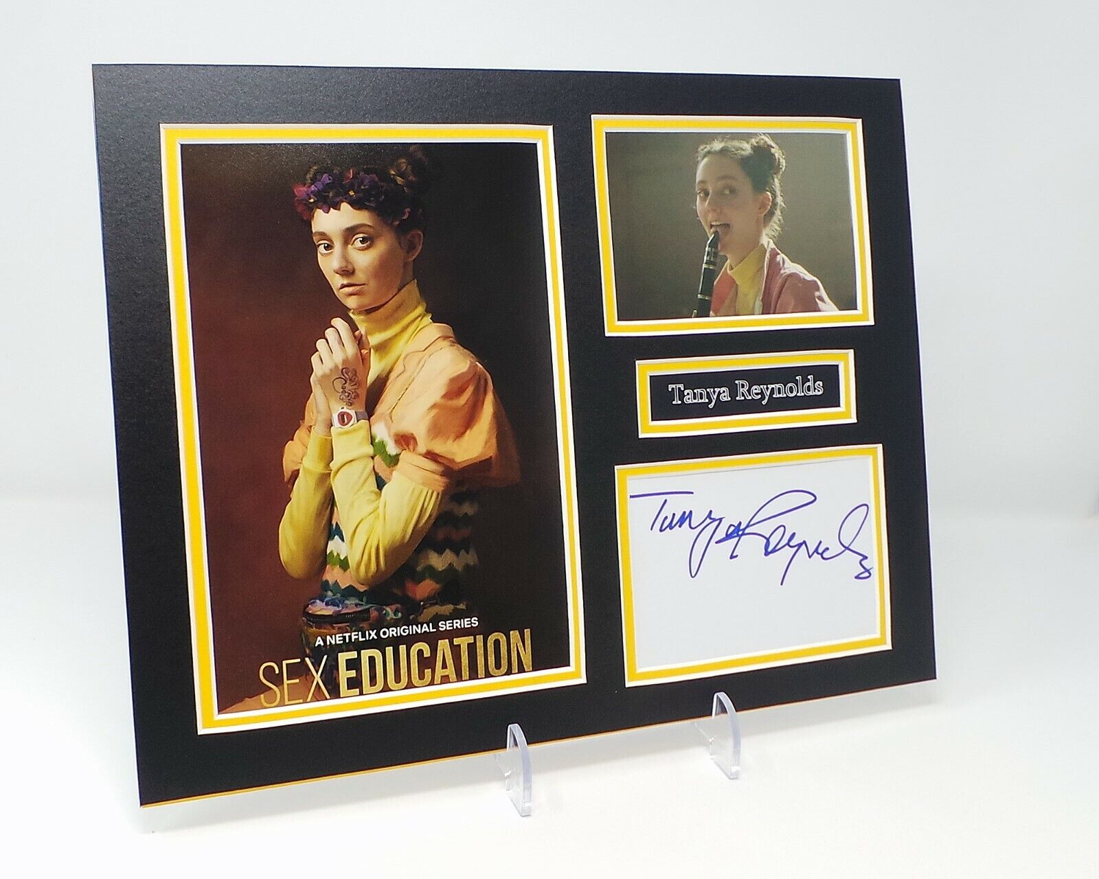 Tanya REYNOLDS Signed Mounted Photo Poster painting Display AFTAL Lily In Sex Education NETFLIX