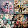 uk.everydayedeals (Limited Stock)4pcs Diamond Painting - Crystal Rhinestone - Sanit Maria & Butterfly & Bee(30*30cm)