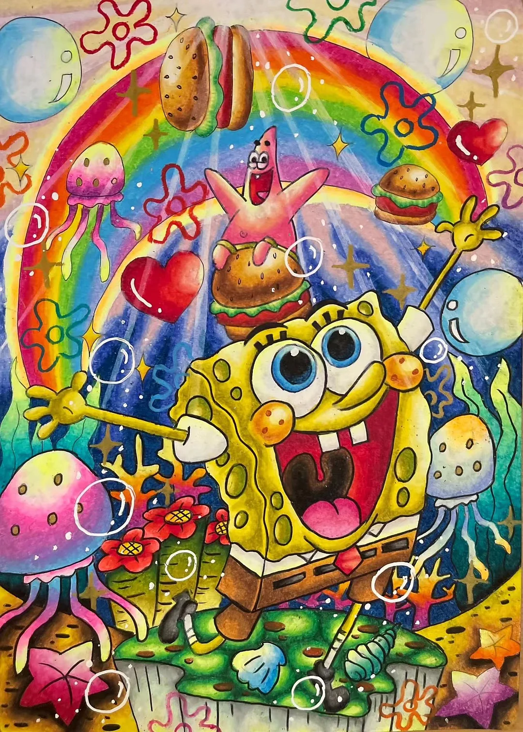 Cartoon Spongebob full round or square drill diamond painting