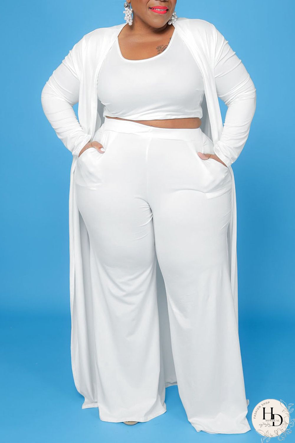 Yellow Casual Solid Patchwork U Neck Plus Size Two Pieces