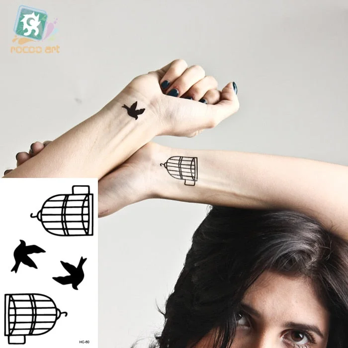 Small Temporary Tattoo Sticker G-dragon Same Black Smiling face Cat Star Pattern Water Transfer Body Art Fake Tatoo Women