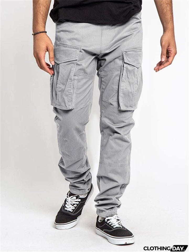 Spring Autumn Trendy Multi-pocket Men's Cargo Trousers